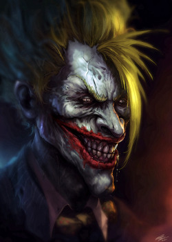 justinrampage:  The devious Joker gets a gruesome redesign in this fan art by Peter Ortiz. jOker by Peter Ortiz / StandAlone-Complex 