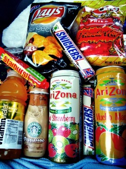  ill take the starbust , snickers and the vitamin water :)