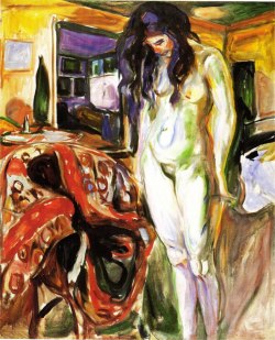 missfolly:  Edvard Munch - Model Near The Wicker Armchair, 1921 