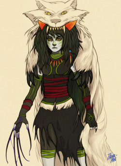 monosketch:  The Disciple became a sort of ‘Princess Mononoke’ figure when she went to live in seclusion. She set out to smite anyone who trash talked the Sufferer’s ideals, and she vowed to assassinate the Grand Highblood, who (could have) played