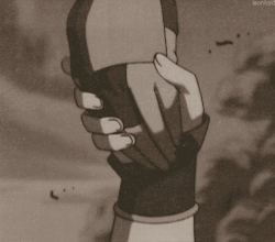 iamnotanoaf:  ariannemartell:   Put yourself in Toph’s place at this moment. The only thing she is touching — the only thing she is holding onto — is Sokka’s hand. That’s all. She can feel the wind and hear the yelling, but she can’t see any