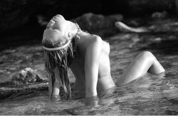 Erotic Art - lying naked in a creek 3