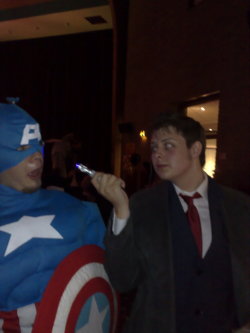 Just browsing through some folders of old photos and came across this gem. Really wish it were a better picture (and yes that&rsquo;s me in the Captain America outfit)