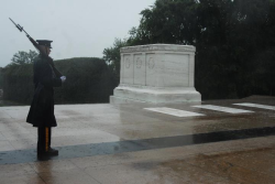  Not even Irene can break The Old Guard’s 24 hour vigil at the Tomb of the Unknown Soldiers in Arlington National Cemetery, Va. This tomb has been guarded every second, of every day regardless of weather or holidays since April 6, 1948.  &lt;3