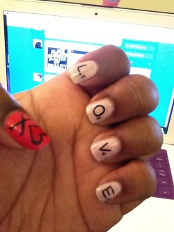 trillscott:  Scrabble Nails. My roommate did my nails again ^_^   Cute!