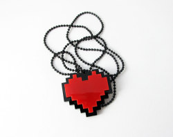 it8bit:  8Bit Pixel Heart Necklace - by Milkool Available for พ USD at Etsy. 