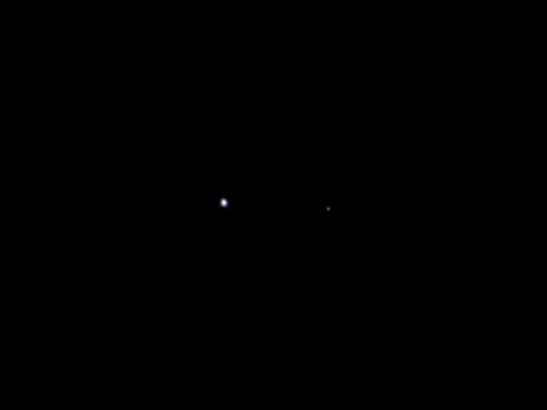sirmitchell:  The Earth and the Moon. Taken 6 million miles away by the Juno spacecraft which is on its way to Jupiter.  Man, space is neat! Everything we love and hate and know is on that pale blue dot.    Now THAT’S perspective!!