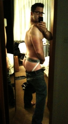 jockstrapmen:  User Submission by a guy called Tyler. nice bike jockstrap, which perfectly frames the great ass. something tells me he likes people to know he wears jockstrap. i know i do! 