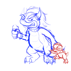 Just something I&rsquo;ve been working on between other things. Currently have to break from it for comms and trades and stuff but so far its turning out ok. It&rsquo;s Bowser eating ice cream while Bowser Jr tries to reach it. I dunno, thought it might