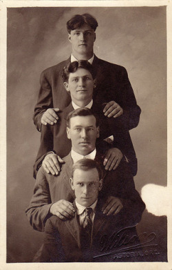 blackandwtf:  1910 Four men in Astoria, Oregon.
