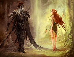 skinnyowl:   Hades and Persephone  In Greek mythology Persephone is the only child of Demeter, Goddess  of nature and earth. Hades is the god of the underworld and the dead.While  Demeter was looking for her daughter  one day, she learned that Hades 
