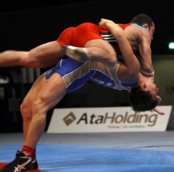 wrestlingisbest:  From Bronze medal at the 2011 European Championships, Roman Vlasov of Russia in the last hour beat Selcuk Cebi of Turkey to become the 74kg World Greco-Roman Champion. Pics from the Europeans from wrestlingarena.info 