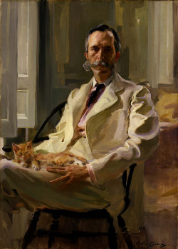 laflaneuse8:  Cecilia Beaux, Man with Cat (Henry Sturgis Drinker), 1898 