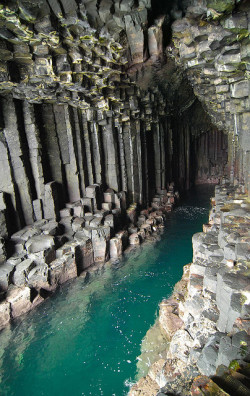  Fingal’s Cave is a sea cave on the uninhabited island of Staff, one of the Inner Hebrides islands which skirt the western coast of Scotland. The immense arch-roofed cave creates a melodic, haunting echo of waves within its cathedral-like atmosphere;