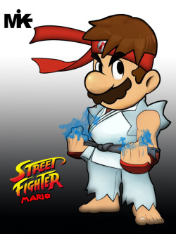 justinrampage:  The Super Mario Bros gang took on an all out Street Fighter look in artist Michael Musco’s new mash up. I’m ready for the game now. Super Mario Street Fighters by Michael Musco (deviantART) (Twitter) Via: Thaeger | Technabob 