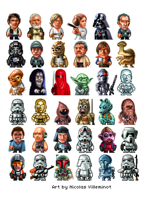 gameandgraphics:  Star Wars pixel art characters porn pictures