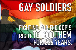 ragingbeard:  reagan-was-a-horrible-president:  GOP  Debate Audience Members Boo Gay Soldier  The very concept that the people of this country can expect to have a military (arguably the most powerful and well-trained military in the world), but then
