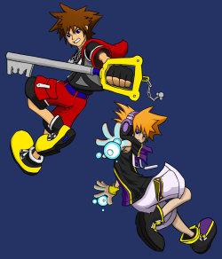 lazy-faceart:  Sora and Neku: Base color