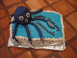 this past august my aunt made me this octopus cake for my seventeenth birthday! she&rsquo;s fuckin awesome at making cakes sooo yep
