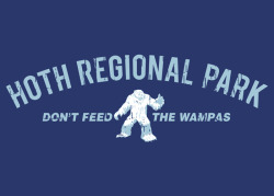 justinrampage:  Take a trip to a couple of Steve Thomas’ Star Wars park desitnations that are sure to tear you apart. Both shirt designs are now on sale at Mighty Fine.  Related Rampages: Dark Side Helmet | Star Wars Posters (More) Hoth Regional