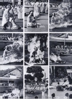 dodgenburn:   Malcolm Browne -  The Self-Immolation, Saigon, South Vietnam, June 11, 1963 Thich Quang Duc, a Buddhist monk from Vietnam, burned himself to death at a busy intersection in downtown Saigon to bring attention to the repressive policies