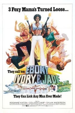 greggorysshocktheater:   One sheet for Ebony, Ivory, and Jade (1976) starring Rosanne Katon and Colleen Camp 