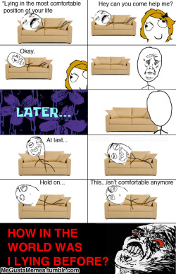 megustamemes:  I hate getting up when I am already so comfortable. Visit this blog for more funny rage comics. 