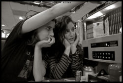 Katlyn Lacoste and Cam Damage&hellip;choosing songs at the diner.