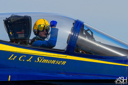 Youlikeairplanestoo:  Blue Angel Pilot Lt. C. J. Simonsen Pumps A Fist As He Taxis