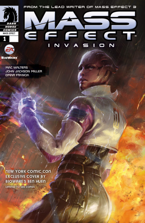 SQUEE!   The Mass Effect: Invasion series features a unique story by Mass Effect lead writer Mac Walters, an original script by John Jackson Miller, best known for his work on Star Wars: Knight Errant, and artist Omar Francia known for Star Wars: The
