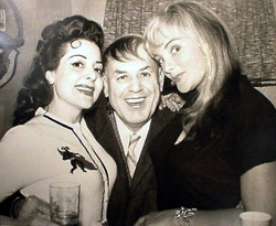 Irma The Body (right) and Rose La Rose (left) sandwich an unidentified man (with a bad comb-over!) at an unknown nightclub.. Irma and Rose remained lifelong friends, even after Rose retired from performing. Until Irma herself retired (at the end of the