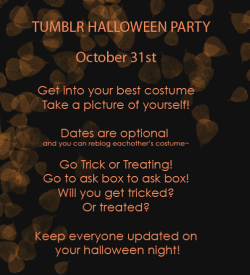 smirkwoodforest:  mistress-and-her-operator:  hurryupmerlin:  xdreamobscene:  EVERYONE WHO I FOLLOW BETTER PARTICIPATE IN THIS OMG.  Awwww yissss, last year was such fun!  This will be my first time actually participating in this!  dear followers -we