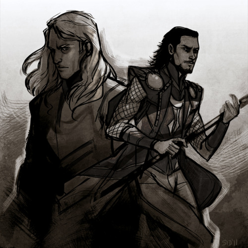 balphesian:  I always wondered what it would be like if Thor was the God of Mischief and Loki was the God of Thunder—if their places were switched, or their personalities. So, here’s a doodle of that! I’ll probably rework this later. 8|a  I finally