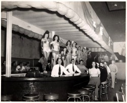 oldflorida:  It’s the weekend and burlesque girls are ready to spin their tassels for you at the &lsquo;Mardi Gras Club&rsquo; on Duval Street.. (ca. 1950’s) (State University Libraries of Florida Collection) 