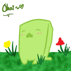 shujinkakusama:  askteenycreeper:  This is Teeny, the Creeper! He loves to answer your questions :’3 &lt;3  Teeny Creeper guys omfg.