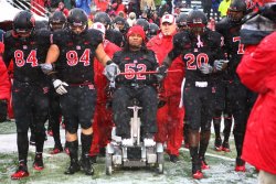 garrettstep:  “So I left tire prints in the snow as I led my team out of the tunnel yesterday, next time there will be footprints.” - Eric LeGrand.Simply remarkable. bELieve 52. 
