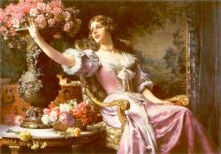 Thetemperamentalgoat:  A Lady In A Lilac Dress With Flowers By Wladislaw Czachorski,