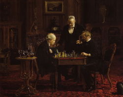 poboh:  The Chess Players, 1876, Thomas Eakins. American Realist Painter (1844-1916) 