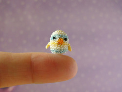 sewsoweird:  Bird on a finger by MUFFA Miniatures on Flickr. Wow this is insanely tiny. I love it.  The noise that just came out of my mouth was positively unearthly. Jesus fuck this is the most adorable thing and I need to make one.