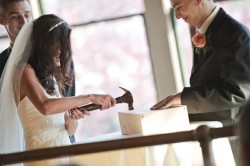 dianakvt:  hotchocolateislove:  Prior to the wedding, you gather a strong wooden wine box, a bottle of wine and two glasses. Then, also before the ceremony, you both sit down separately and write love notes to each other, explaining your feelings on the