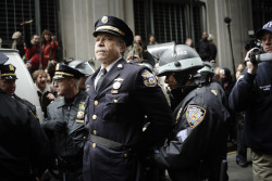 youthiswasted:  Emotionally intense images of retired Philadelphia police captain Ray Lewis - who has joined the #OccupyWallStreet protests - being arrested by the NYPD. Captain Lewis has been outspoken against the NYPD’s wrongful use of violence against