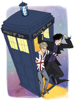 INCOMING WHOLOCK pennandemrys: Could  you draw Sherlock and John in the TARDIS?     stockholmsyyndrome: john and sherlock in the TARDIS!     hello-random-person: Could  you please draw Sherlock and John inside of the TARDIS?     missmeggsie: how about
