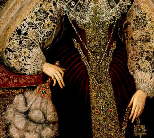 poisonwasthecure:  Queen Elizabeth I (detail) attriubted to John the Younger Bettes ca. 1590 
