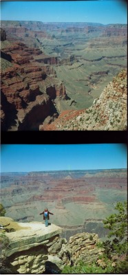 assisted self-portrait from 2009. Grand Canyon. Lubitel 166.