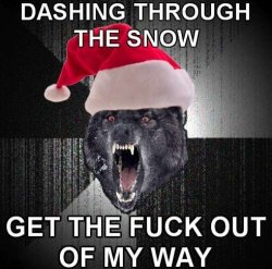 blackcowledbat:  and3hhpants:  lavieenplatine:  speakinghearts:  barackfuckingobama:   DASHING THROUGH THE SNOW GET THE FUCK OUT OF MY WAY YOU’RE SO FUCKING SLOW AND FAT, WHAT DO YOU WEIGH HA-HA-HA YOU CAN’T FUCKING SING I’LL START A FUCKING FIGHT