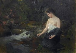 23silence:  Albert Ritzberger (1853-1915) - Young Girl at a Stream 