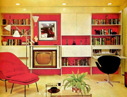  Red and white living room, 1960s 