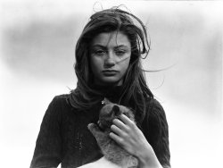firsttimeuser:  Anouk Aimee and her cat Tulip Flower, 1947 by Émile Savitry 