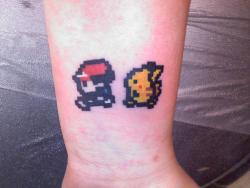 fuckyeahtattoos:  Pokemon was my childhood, and I loved Yellow. Therefore this seemed perfect. I have gotten all my tattoos done at Aart Accent in Georgia. Everyone there is wonderful, and amazingly talented. 