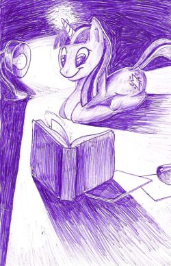 fisherpon:  Reading by the Light of a Purple Pen  WEEEEEEEEE It&rsquo;s crazy you found this! Haha, this got zero notes when I posted it on my tumblr http://braeburned.tumblr.com/post/12538509157/so-i-found-a-purple-ball-point-pen-on-the-ground